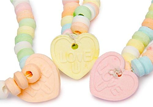 Love Beads Candy Necklace w/Charm 0.85 oz (Pack of 24)
