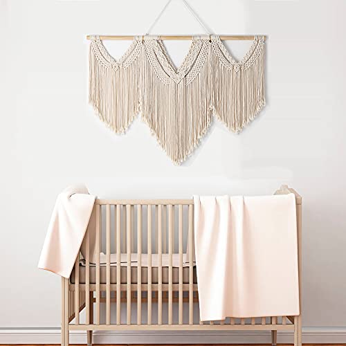 Mokof Large Macrame Wall Hanging Wide Macrame Wall Decor Boho Woven Art, 43"X32" #TOP2