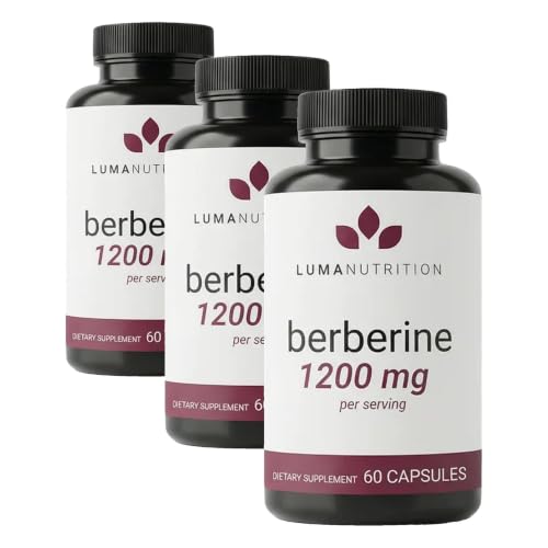 Image of Luma Nutrition Pure Berberine Supplement - Berberina 1200mg - 60 Capsules (Pack of 3)