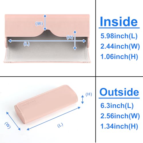 Image of RayLove Hard Shell Glasses Case, Lightweight Leather Eyeglass Case, Travel-Friendly Sunglasses Protector for Men & Women