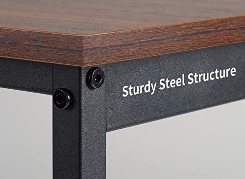 Image of Cubiker Computer Desk, Home Office Writing Study Desk, Modern Simple Style Laptop Table with Storage Bag (63 inch, Walnut)