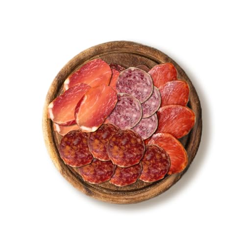 Surtido de Embutidos Loncheados Gourmet - Jamón, Lomo, Chorizo y Salchichón extra al vacío - Elaboración tradicional - Ideal para tapas - EIbérico