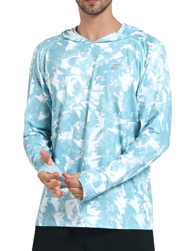 Men's UPF 50+ Sun Protection Hoodie Shirts UV SPF Long Sleeve Rash Guard Fishing Swim Shirts Quick Dry