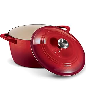 Tramontina Enameled Cast Iron 7-Qt. Covered Round Dutch Oven – Red