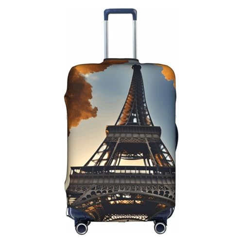 美しいエッフェル塔パリプリント装飾トラベルラゲッジカバー隠しジッパースーツケースアンチスクラッチ防塵。, ホワイト, 2XL