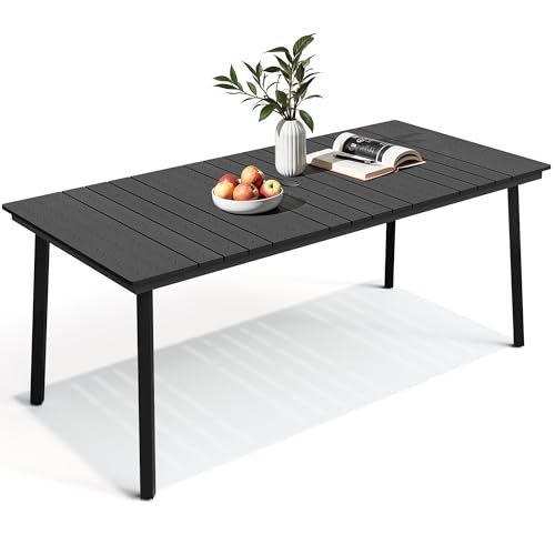 VredHom 70 Inch Black Wood-Like Table