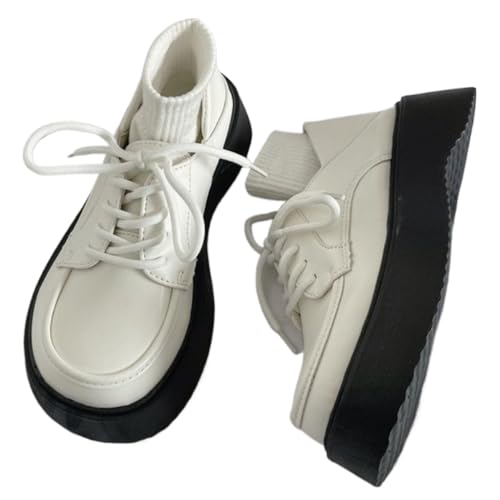 Cute Shoes Chunky Platform Lace-up Comfy Non Slip Lightweight Softy Casual Sneakers Kawaii Y2K Pretty Pastel Retro Trendy Sweet Lolita School JK Gifts for Women & Girls Back to School Everyday Wear