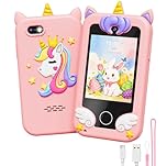 UCIDCI Kids Smart Phone Toys for Girls Ages 3-7 with Dual Camera - Phone Toys with Learning Games, Travel Toys with MP3 Music Player for Birthday Gifts for 3 4 5 6 7 Year Old Boys
