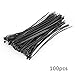 Produktbild 100pcs Practical 2.2 X 150mm Nylon Plastic Cable Ties Zip Organiser Fasten Wire Wrap Cord Strap Pack Black -