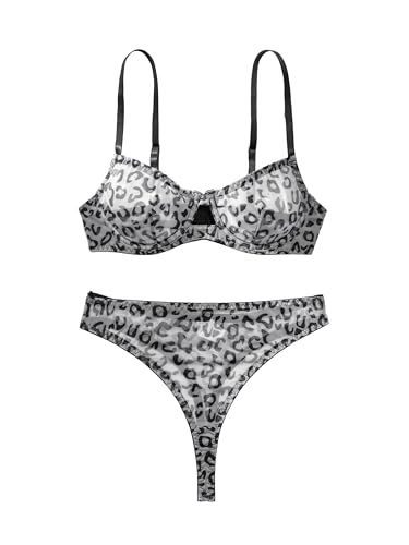 Image of Lilosy Sexy Mesh Sheer Underwire Push Up Lingerie Set Lingerie Set
