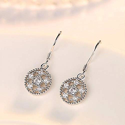 Boucles d'oreilles parasols bijoux rétro en argent creux et zircon cubique rond