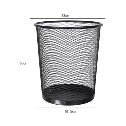 Image of Haofy Metal Mesh Trash Can, Sturdy Iron Trash Bin, Circular Shape, Convenient, Lightweight, Compact, High Strength, Mesh Trash Can for Kitchen Bathroom Office Room (Black), Haofyhx1ds97tg2-11