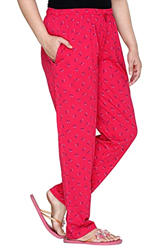 Image of CUPID Woman's Regular Fit Cotton Pyjamas Comfortable Night Pajamas Track Pant, Lowers, Daily Use Lounge Wear Pants for Ladies