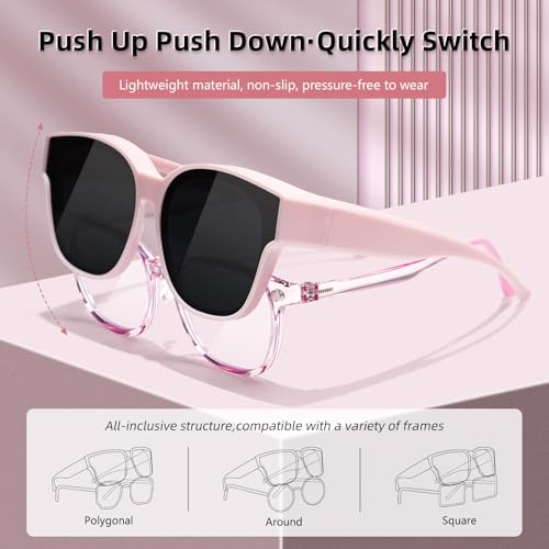 EYEBUDDY Fit Over Glasses Sunglasses for Kids Shades Polarized Sunglasses Oversized Square Sun Glasses Boys & Girls UV Protection3