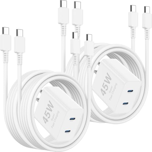 6ft/10ft Dual Port 45W iPhone 17 16 15 Charger Fast Charging Block and Long USB C to Type C Charger Cable Cord for Apple iPhone 17 Pro Max/17 Air/16 Pro/16/15 Pro/15 Plus/Mini/iPad Plug Cube/Samsung