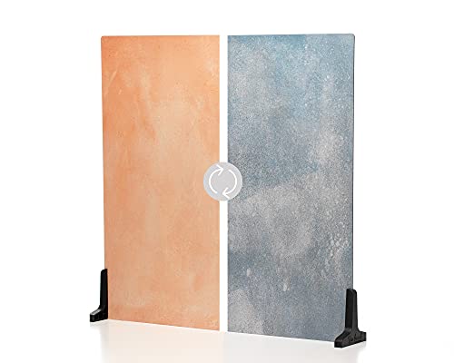 V-FLAT WORLD Duo Board Produktfotografie-Hintergründe – 2-seitiger Hintergrund für Fotografie, hyperrealistischer Artikel & Lebensmittelfotografie-Hintergrund – inklusive 2 Beinen und Matte – 61 x 61