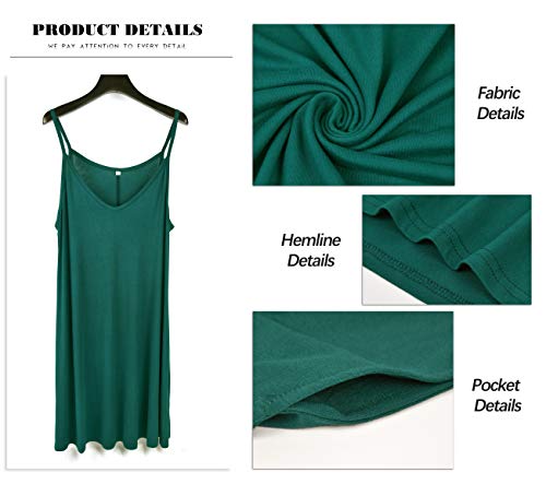 Image of MISFAY Women's Summer Spaghetti Strap Casual Beach Cover Up Dress with Pockets