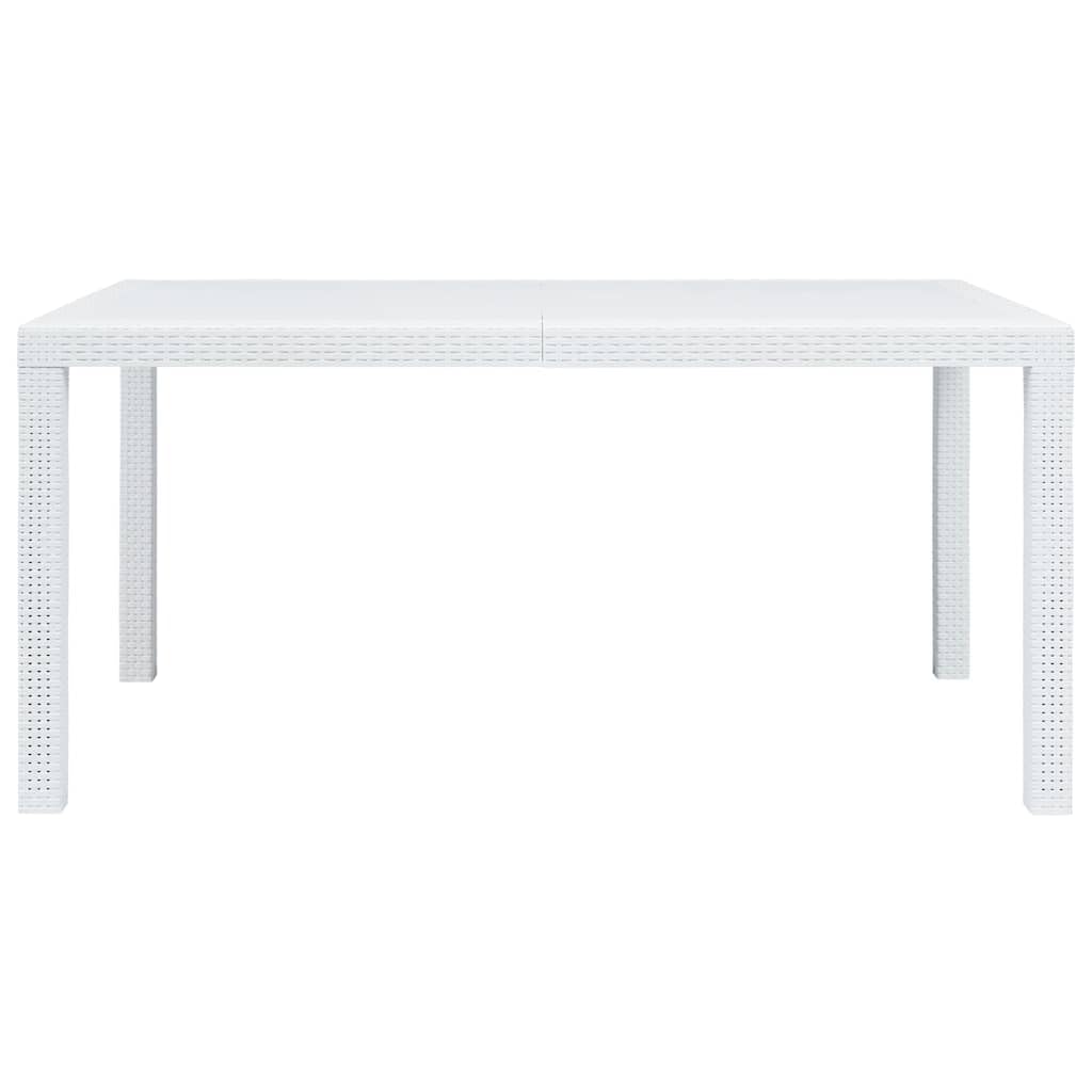 Stół ogrodowy Biały Plastik Rattan Wygląd 150x90x72 cm