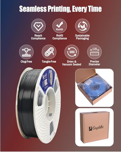 pla filament175mm1kg rollideal for decorative 3d printingfdm compatible 1000g pla black