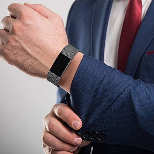 Vancle Replacement Bands Compatible for Fitbit Charge 2 Bands, Soft Silicone Accessory Strap for Fitbit Charge 2 Small Large, No Tracker (003, 3PC(Black+Blue+Grey), Large) - 2