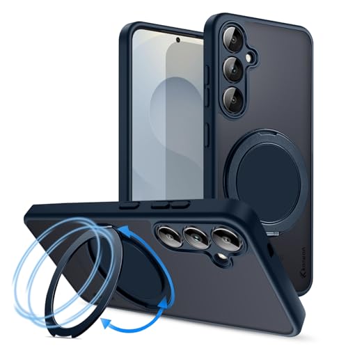 Image of KARWAN Tough Shockproof Armor Back Case Cover Compatible with Samsung Galaxy A35 with 360 Degree Rotation Magnetic Attraction Ring Holder Heavy Duty Rugged Case with Magnetic MagEase Wireless Charging