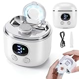 Cortaúñas Eléctrico 3 En 1 Corte Pulido Lupa, Automático 3 Velocidades Cuchillas de Doble Para Uñas Gruesas Con Luz LED & Depósito De Residuos Recargable USB Para Bebés Niños Adultos Personas Mayores