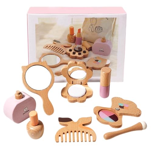 Make-up-Set aus Holz, Spielzeug zum Spielen für kleine Kinder, niedliches Make-up-Set aus Holz, Lernspielzeug, Make-up-Set von Belle