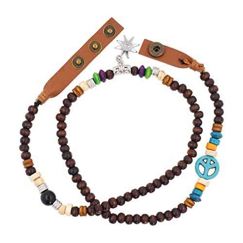 Mandala Crafts Peace Symbol Wood Beads Wrap Bracelet/Zen Bracelet/Multi-layer Wristband/Surf Bracelet #3293