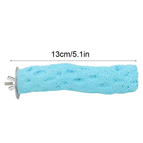 Image of Pet Bird Perch Standing Stick Mineral-Made Parrot Stand Toy Bird cage Perch Grinding Stick Chew Toy for Pet Birds, Parrot and Chinchilla(S-Blue)