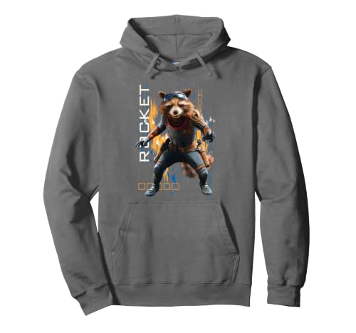 Image of Marvel Rocket Raccoon Avengers Endgame Info Portrait Pullover Hoodie