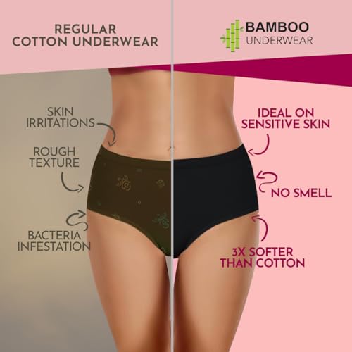 Image of HEELIUM Bamboo Underwear for Women | Ultra-Soft, Breathable & Odour-Free | 3X Softer Than Cotton | Moisture-Wicking | Ideal for Sensitive Skin & All-Day Comfort