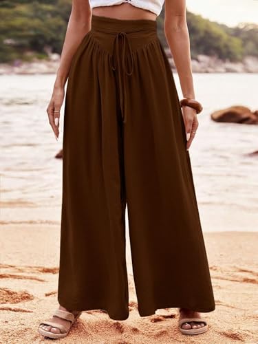 Image of KOTTY Womens Solid Lightweight Duqqa Brown Pant