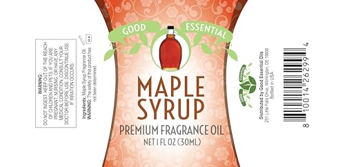 Image of Good Essential Professional Maple Syrup Fragrance Oil 30ml for Halloween, Christmas Diffuser, Soaps, Lotions, Perfume 1 fl oz - Maple Candle Scent Oil