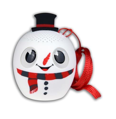 Mini Altavoz Acústico Inalámbrico Muñeco de Nieve, Conexión Simple y Rápida Sin Cables, Ideal para Fiestas y Niños, Ø42mm, h45mm