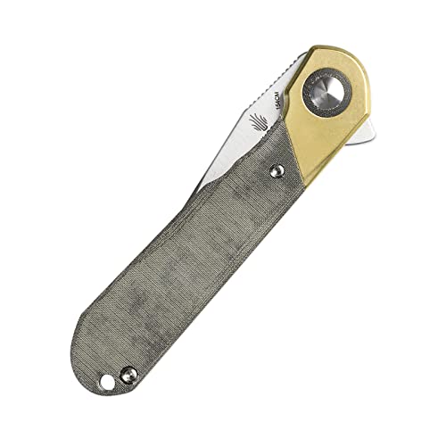 Kizer Comet Edc Knife, 154Cm Steel Folding Knives, Brass And Micarta Handle Pocket Knife, V3614C1 #TOP2