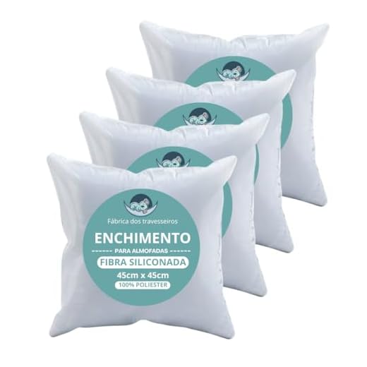 Kit 4 Enchimentos Almofadas Refil 45x45 macio extra cheio