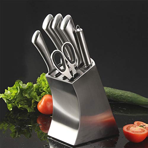 YZZ Knife Block Stainless Steel Without Knives - Modern Design Universal Knife Holder Kitchen - Easy Clean Slotless Safe Knives - Space Saver Storage Knife Organizer