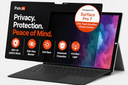 Image of Pxin Aura | Compatible with Microsoft Surface Pro 7 | Ultra Touch Sensitive Privacy Screen | Anti Blue | Anti Glare | UltraThin for Hyper Touch | Anti UV | Privacy Filter