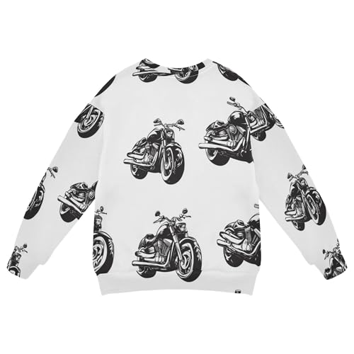 JUNZAN Motorcycles White Kids Girls Sweatshirts Hoodies Fleece Boys Sweat Shirt Athletic 4T2