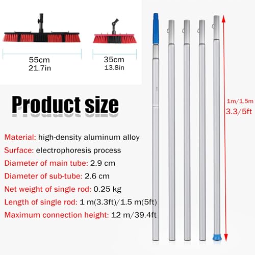 Perche extensible de 55 cm pour nettoyage de vitres à l'eau haute performance - 3