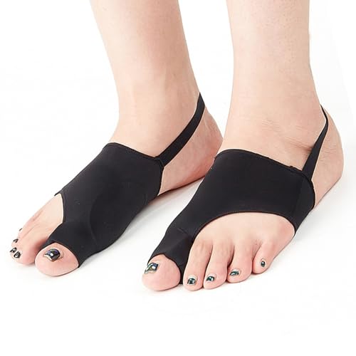 YUGSHNKFC Corrector de juanetes con separadores de dedos para mujeres y hombres, enderezador de dedos, correctores grandes, corrector de juanetes para mujeres grandes, Negro, M