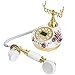 Cedilis Retro Vintage Landline Phone, Antique Ceramic Telephone with LCD, Old Fashioned Telephones with Push Button Dial for Home Decor