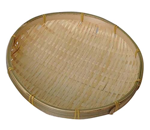 ZEALMAX Handmade Bamboo Storage Basket, Rice Sieve Bamboo Fruit Plate for Household Use, 30 cm (11.8 Inches)