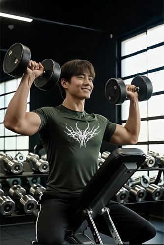 Image of Men Polyster Lycra Printed Half Sleeves Compression T-Shirt for Gym