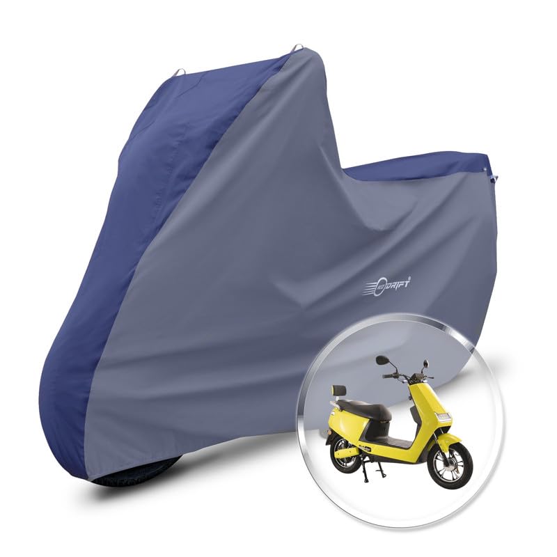 Image of Neodrift 'SuperMax' Bike Cover Suitable for Hero Electric Eddy (All-Weather Motorcycle Protection, Water & UV Resistant, Dustproof, Windproof) (Colour: Blue - L.Gray)