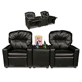 Dozydotes Theater Seating in Black Leather Like
