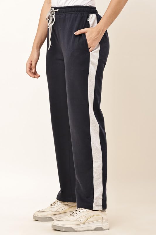 Image of Women's Loose Fit Track Pants - Polycotton Joggers with Elastic Waistband & Side Pockets | Lower Comfortable for Gym, Running & Casual Wear