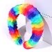 HSWE Rainbow Headband Pride Headbands LGBTQ Furry Padded Hairband Gay Pride Parade Party Hair Accessories for Women