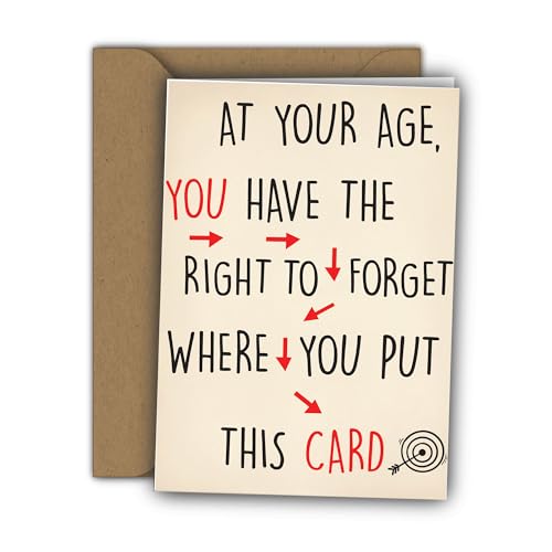 Edition Colibri Divertida tarjeta de cumpleaños, broma de edad para adultos y personas mayores, tarjeta de felicitación humorística con cita, interior en blanco, formato A6