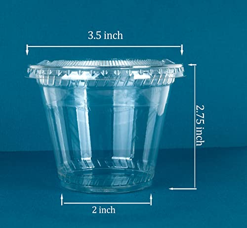Image of Golden Apple Cup series, 9oz Clear Plastic cups with Flat lids no hole 50sets